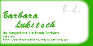barbara lukitsch business card
